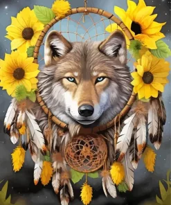 Wolf Dream Catcher Diamond Painting