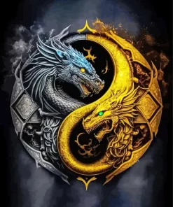 Yin Yang Dragon Diamond Painting