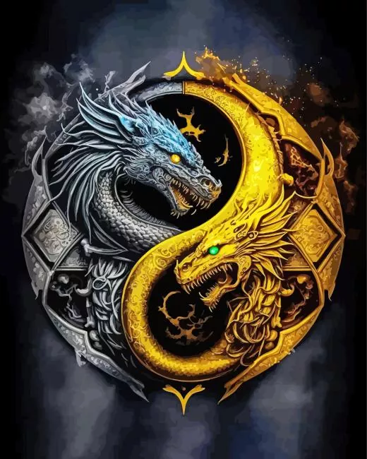 yin yang dragon Diamond Paints Yin Yang Dragon Diamond Painting