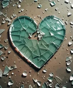 Glass Broken Heart Diamond Painting