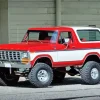 White Red Ford Bronco Diamond Painting