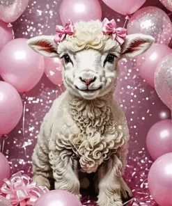 Birthday Fluffy Lamb Diamond Painting