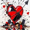 Broken Heart With Arrow Diamond Painting