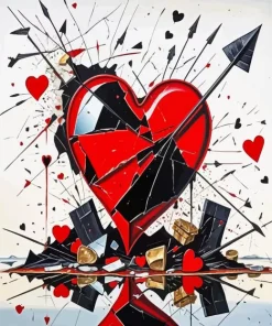 Broken Heart With Arrow Diamond Painting