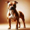 Brown Amstaff Dog Diamond Painting