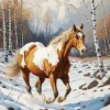 Brown And White Horse Diamond Painting