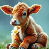 Brown Baby Calf Diamond Painting
