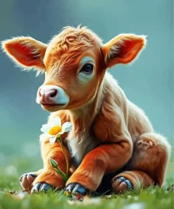 Brown Baby Calf Diamond Painting