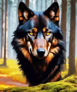 Brown Black Wolf Diamond Painting