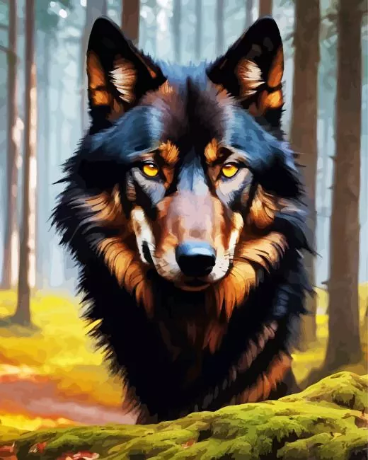 brown black wolf Diamond Paints Brown Black Wolf Diamond Painting