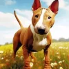 Brown Bull Terrier Puppy Diamond Painting
