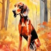 Brown Coonhound Dog Diamond Painting