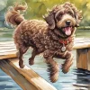 Brown Curly Poodle Diamond Painting