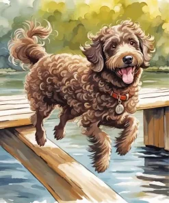 Brown Curly Poodle Diamond Painting