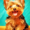 Brown Morkie Dog Diamond Painting