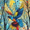 Colorful Flying Bird Diamond Painting