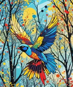 Colorful Flying Bird Diamond Painting