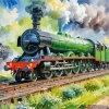 Cool Flying Scotsman Art Diamond Painting