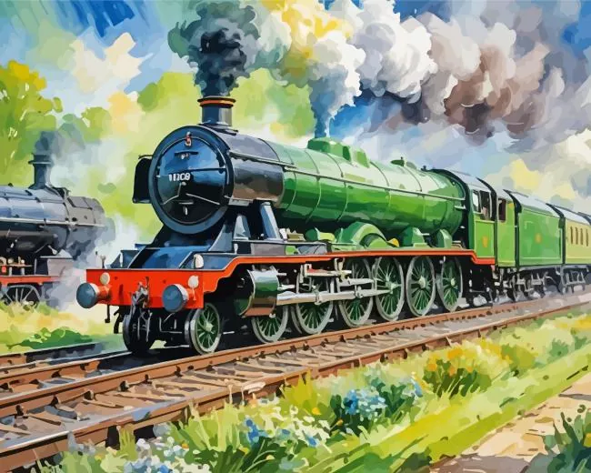 cool flying scotsman art Diamond By Numbers Cool Flying Scotsman Art Diamond Painting