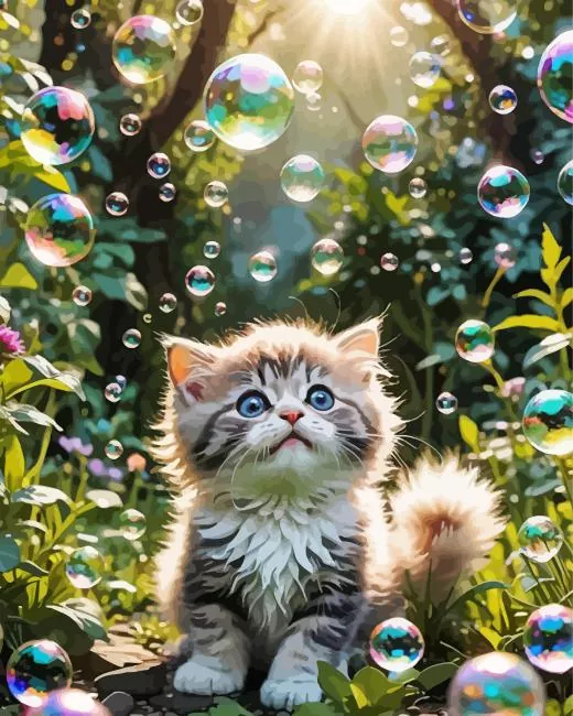 cute fluffy baby cat Diamond Paints Cute Fluffy Baby Cat Diamond Painting