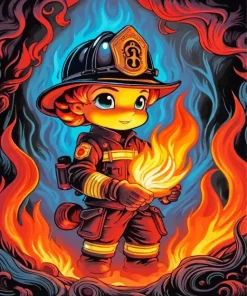 Firefighter Boy Diamond Painting