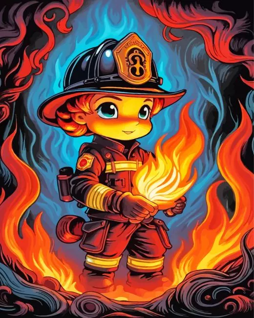 firefighter boy Diamond Paintings Firefighter Boy Diamond Painting