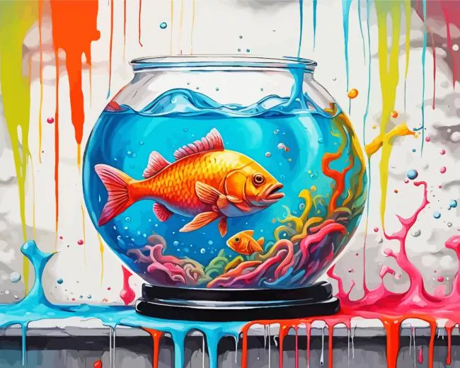 fish bowl art Diamond Paintings Fish Bowl Art Diamond Painting