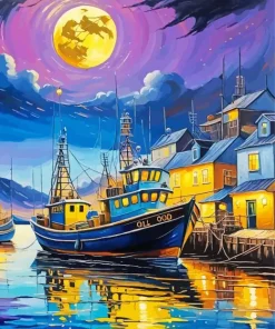 Fishing Boat Art Diamond Painting