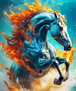 Flames Horse Diamond Painting