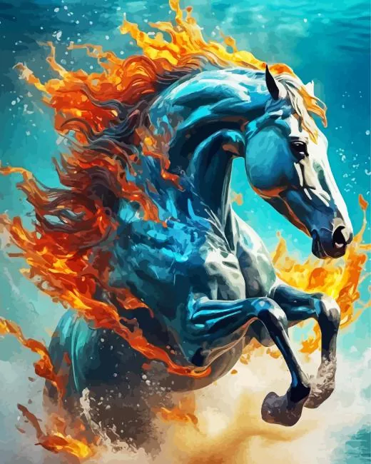 flames horse Diamond By Numbers Flames Horse Diamond Painting