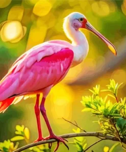 Flat Billed Pink Bird Art Diamond Painting