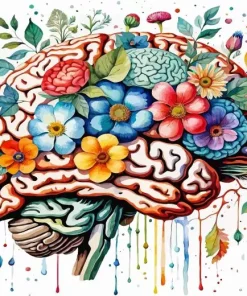 Floral Brain Diamond Painting