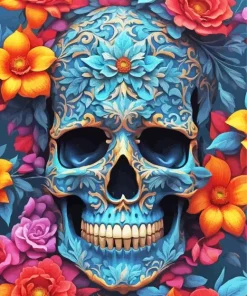 Floral Skull Art Diamond Painting