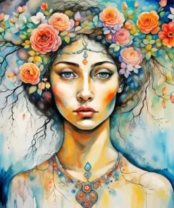 Floral Woman Diamond Painting
