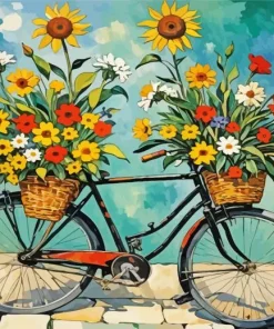 Flower Bike Art Diamond Painting