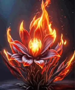 Flower Burning Art Diamond Painting