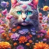 Flower Cat Art Diamond Painting