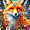 Flower Fox Art Diamond Painting