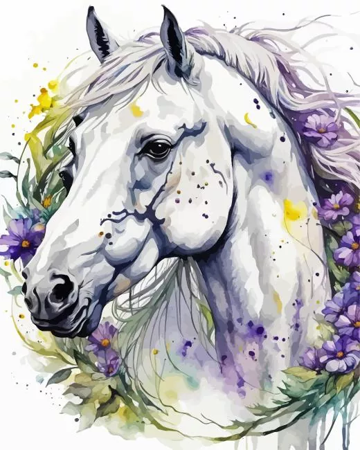 flower horse art Diamond Paints Flower Horse Art Diamond Painting