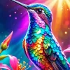 Flower Hummingbird Art Diamond Painting