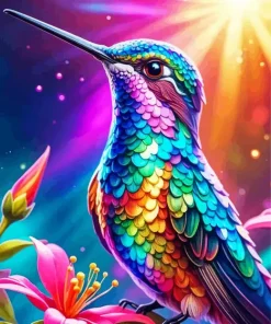 Flower Hummingbird Art Diamond Painting