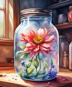 Flower In Jar Art Diamond Painting