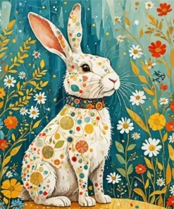 Flowers And Bunny Art Diamond Painting