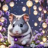 Flowers And Hamster Art Diamond Painting