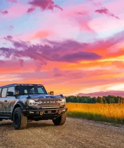 Ford Bronco At Sunset Diamond Painting