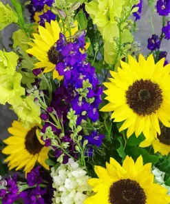 Lavenders And Sunflowers Diamond Painting