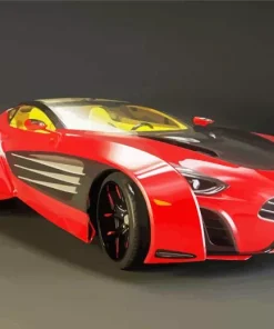 Red Laraki Car Diamond Painting